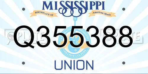 Q355388 Mississippi License Plate