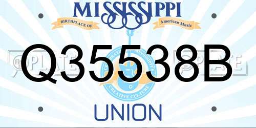 Q35538B Mississippi License Plate