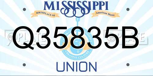 Q35835B Mississippi License Plate