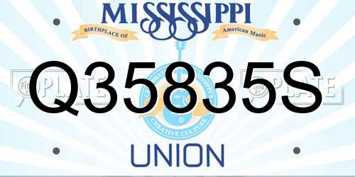 Q35835S Mississippi License Plate