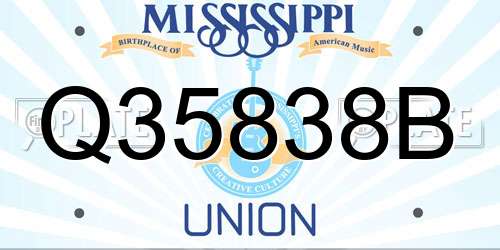 Q35838B Mississippi License Plate