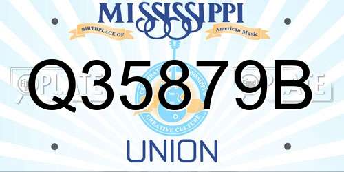 Q35879B Mississippi License Plate