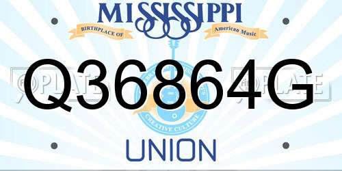 Q36864G Mississippi License Plate
