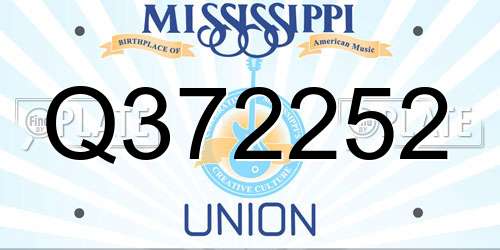 Q372252 Mississippi License Plate