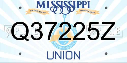 Q37225Z Mississippi License Plate