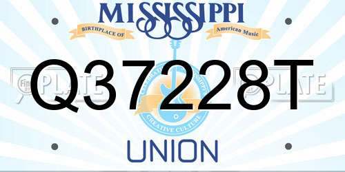 Q37228T Mississippi License Plate