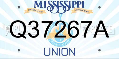 Q37267A Mississippi License Plate