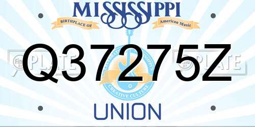 Q37275Z Mississippi License Plate