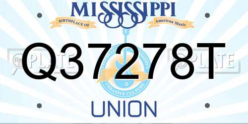 Q37278T Mississippi License Plate