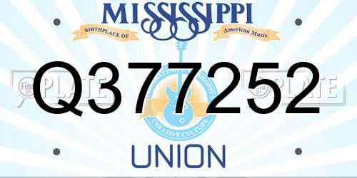Q377252 Mississippi License Plate