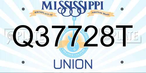 Q37728T Mississippi License Plate