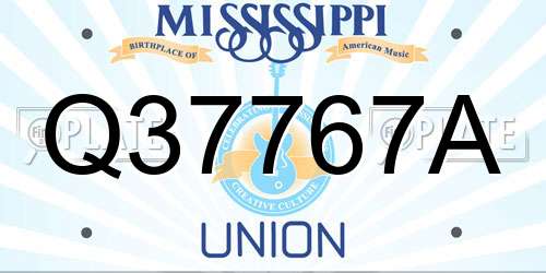 Q37767A Mississippi License Plate