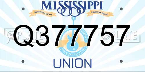 Q377757 Mississippi License Plate