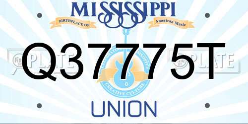 Q37775T Mississippi License Plate