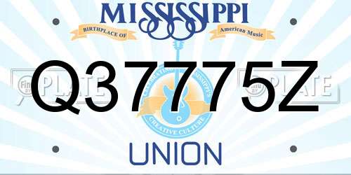 Q37775Z Mississippi License Plate