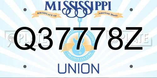 Q37778Z Mississippi License Plate