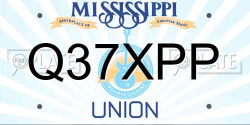 Q37XPP Mississippi License Plate