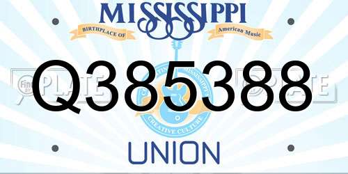 Q385388 Mississippi License Plate