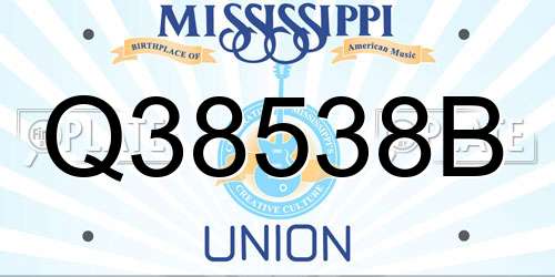 Q38538B Mississippi License Plate