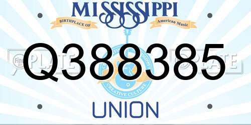 Q388385 Mississippi License Plate
