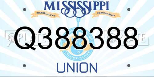 Q388388 Mississippi License Plate