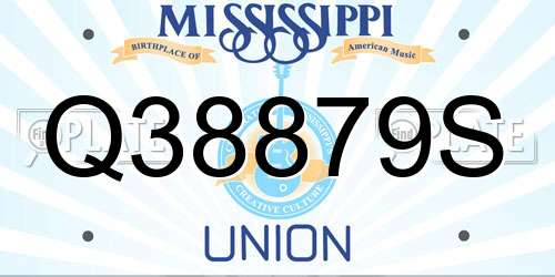 Q38879S Mississippi License Plate
