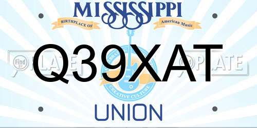 Q39XAT Mississippi License Plate