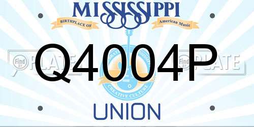 Q4004P Mississippi License Plate