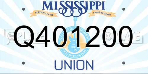 Q401200 Mississippi License Plate