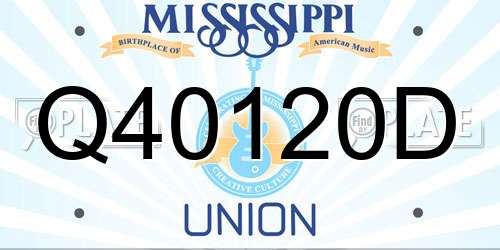 Q40120D Mississippi License Plate