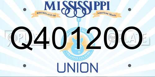 Q40120O Mississippi License Plate