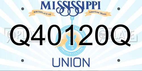 Q40120Q Mississippi License Plate