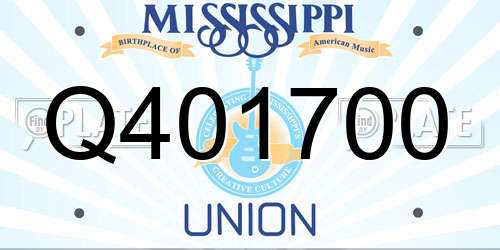 Q401700 Mississippi License Plate