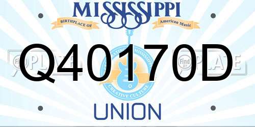 Q40170D Mississippi License Plate