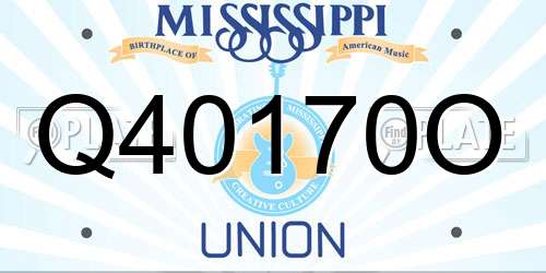 Q40170O Mississippi License Plate