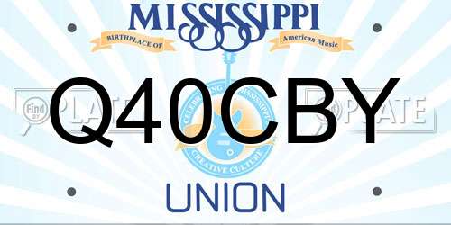 Q40CBY Mississippi License Plate