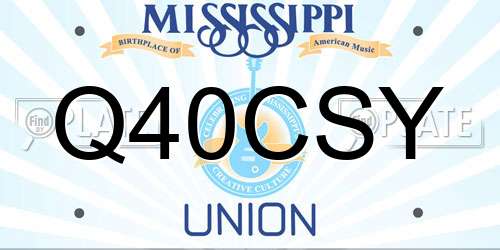 Q40CSY Mississippi License Plate