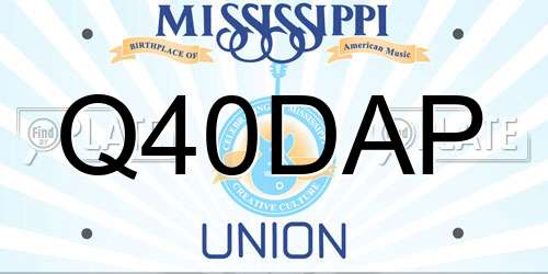 Q40DAP Mississippi License Plate