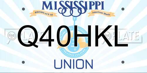Q40HKL Mississippi License Plate