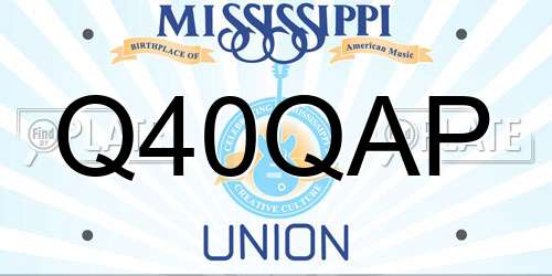 Q40QAP Mississippi License Plate
