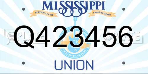 Q423456 Mississippi License Plate