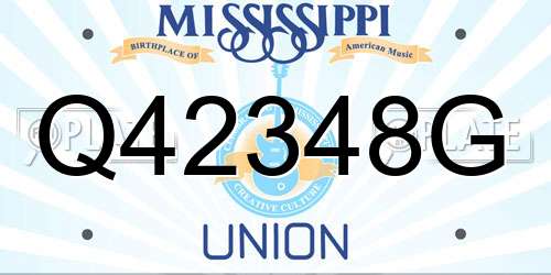 Q42348G Mississippi License Plate