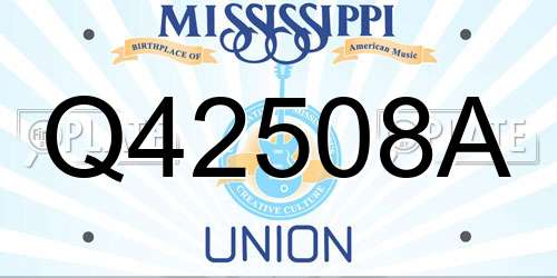 Q42508A Mississippi License Plate