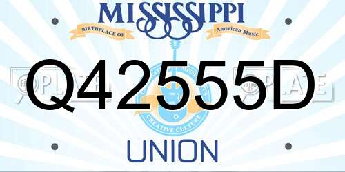Q42555D Mississippi License Plate