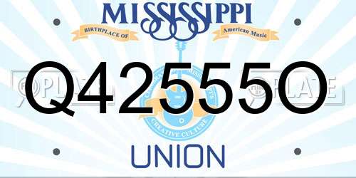 Q42555O Mississippi License Plate