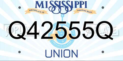 Q42555Q Mississippi License Plate