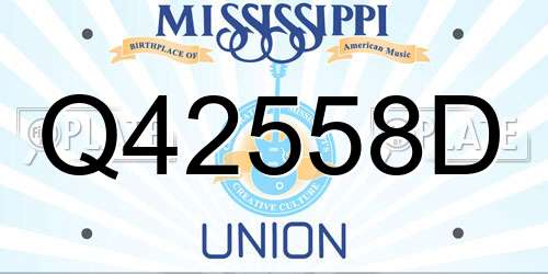 Q42558D Mississippi License Plate