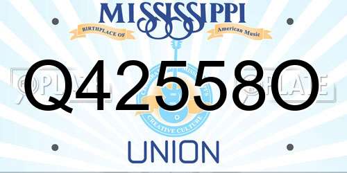 Q42558O Mississippi License Plate