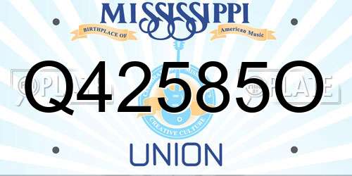 Q42585O Mississippi License Plate