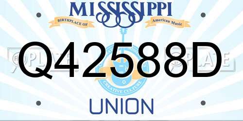 Q42588D Mississippi License Plate